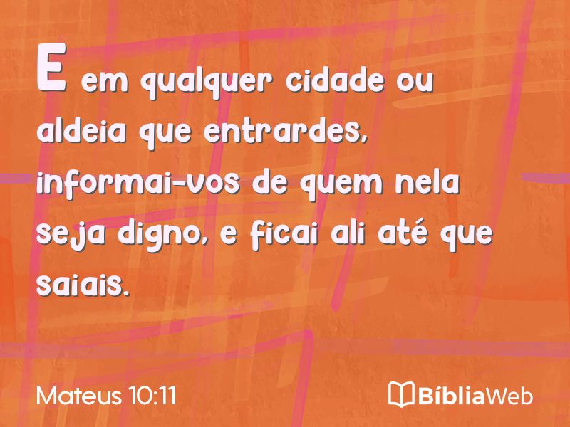 Mateus 10:11 em imagem para compartilhar