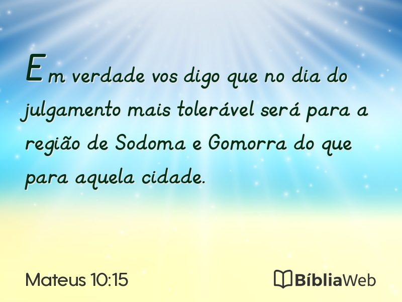 Mateus 10:15 em imagem para compartilhar