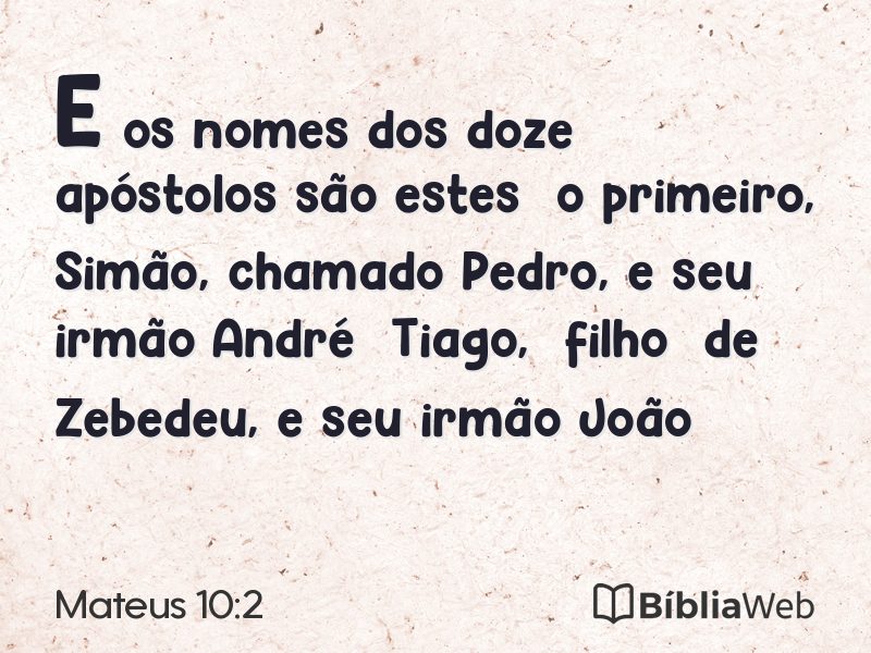 Mateus 10:2 em imagem para compartilhar
