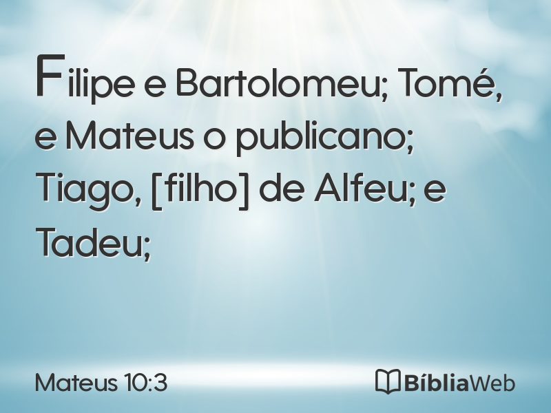Mateus 10:3 em imagem para compartilhar
