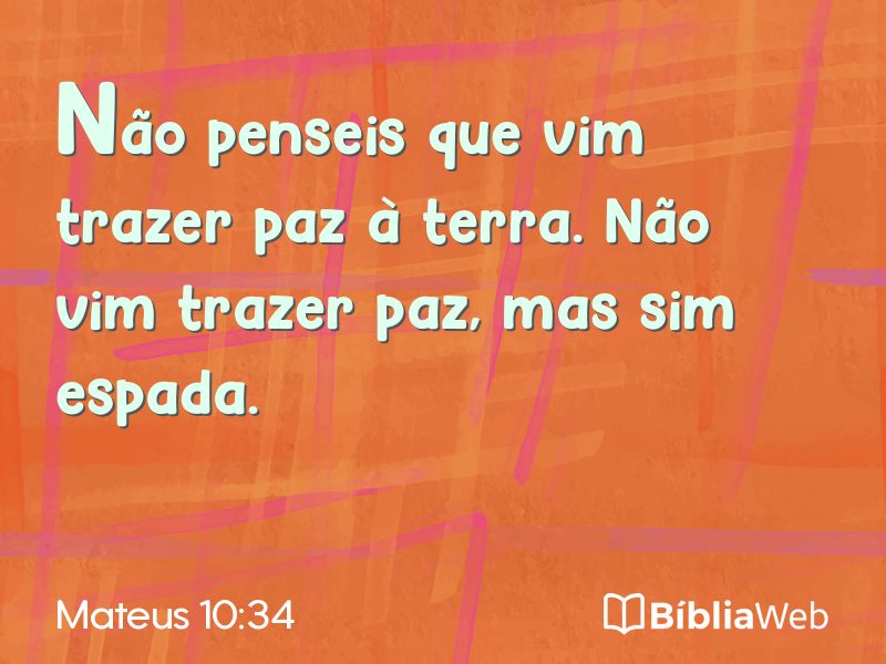 Mateus 10:34 em imagem para compartilhar