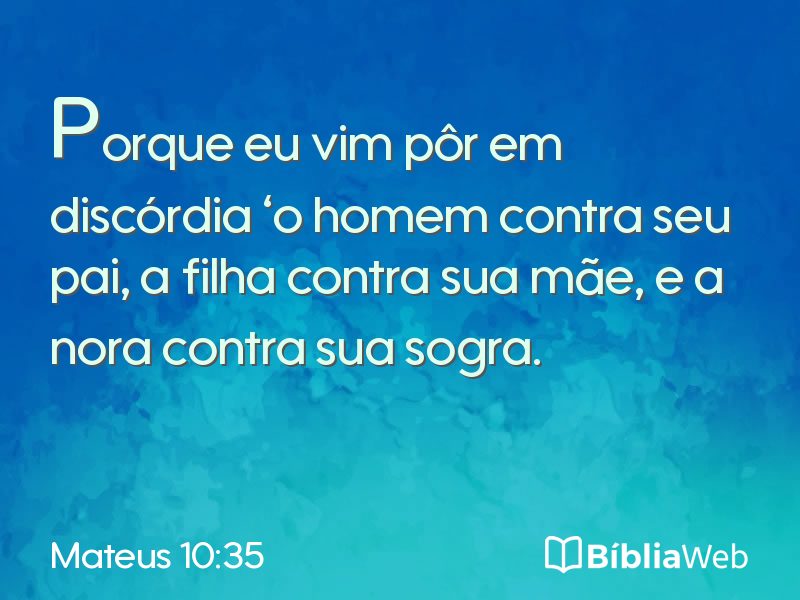 Mateus 10:35 em imagem para compartilhar