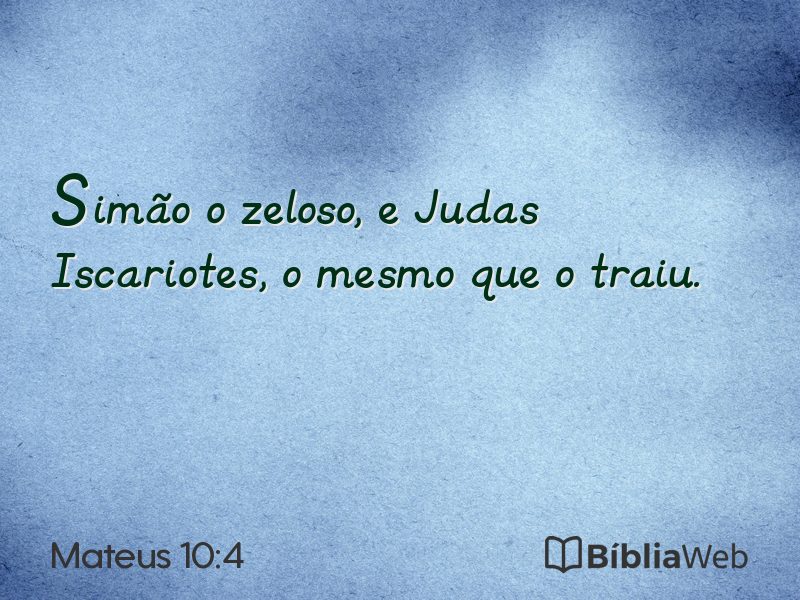Mateus 10:4 em imagem para compartilhar