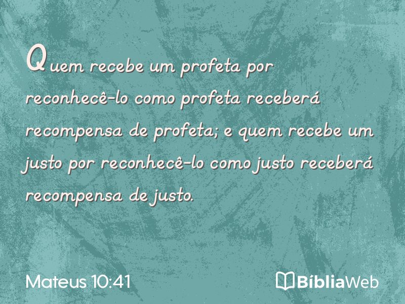 Mateus 10:41 em imagem para compartilhar
