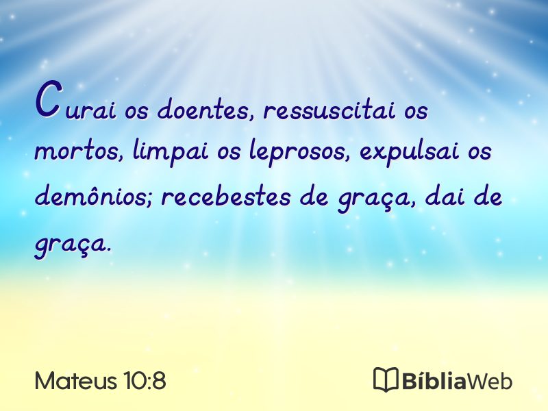 Mateus 10:8 em imagem para compartilhar