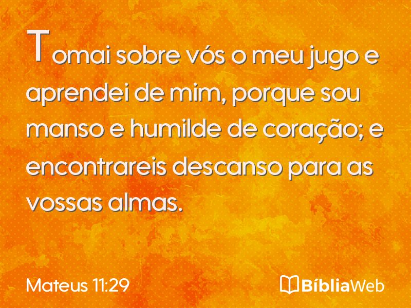 Mateus 11:29 em imagem para compartilhar