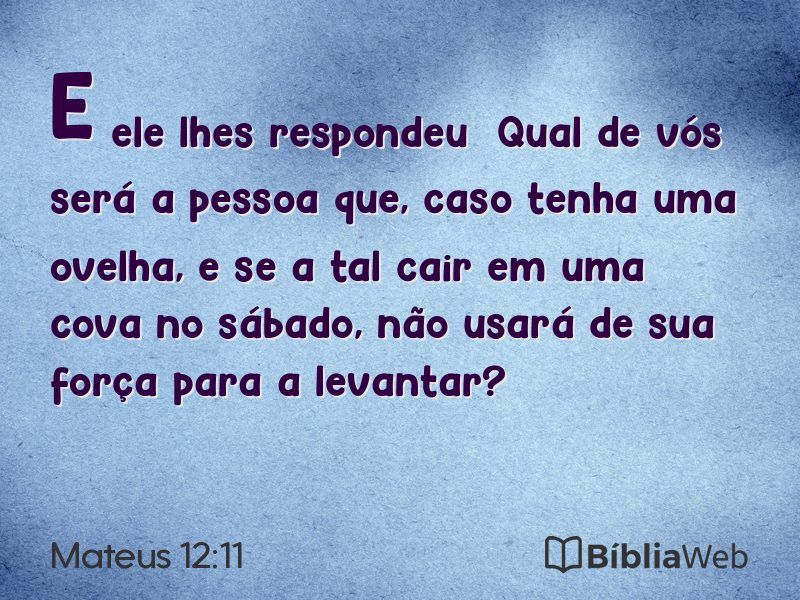 Mateus 12:11 em imagem para compartilhar