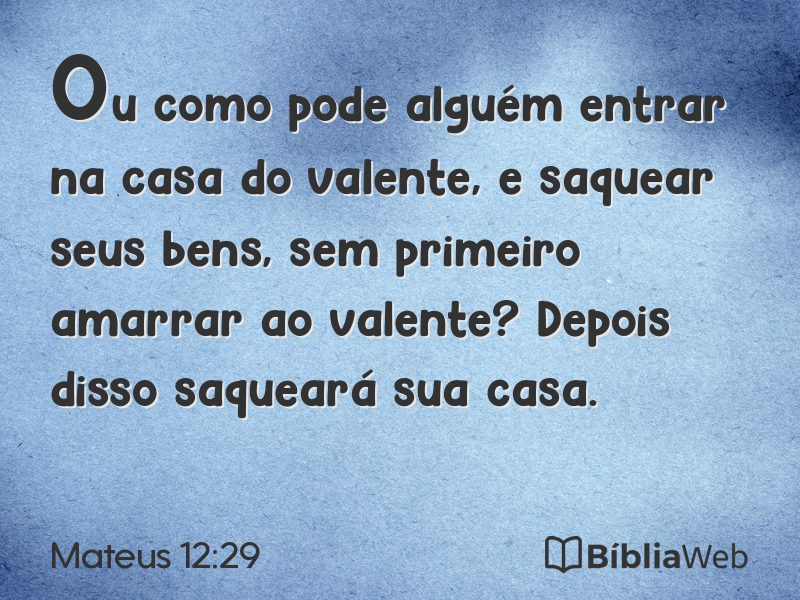 Mateus 12:29 em imagem para compartilhar