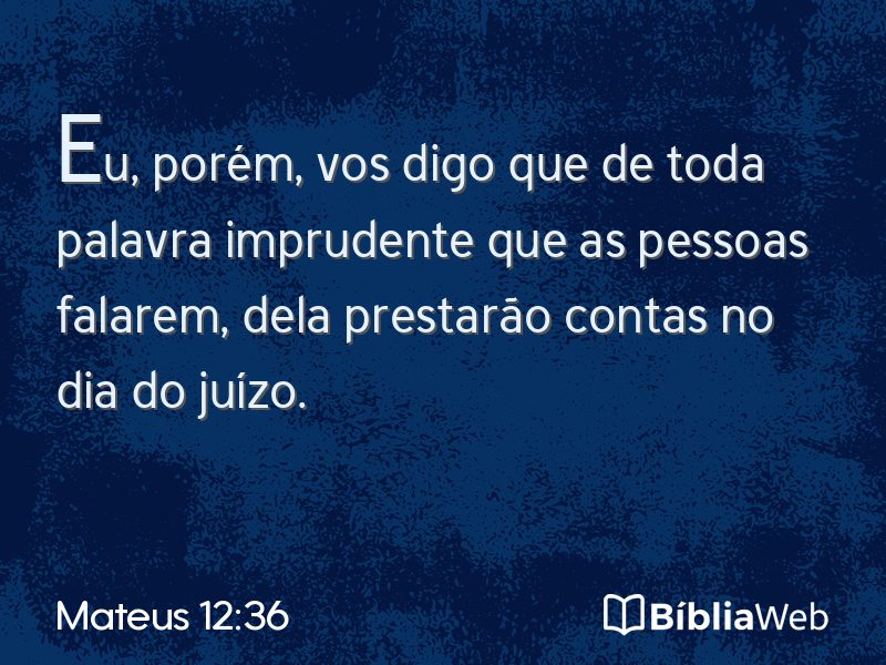 Mateus 12:36 em imagem para compartilhar