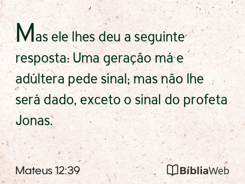 Mateus 12:39 em imagem para compartilhar