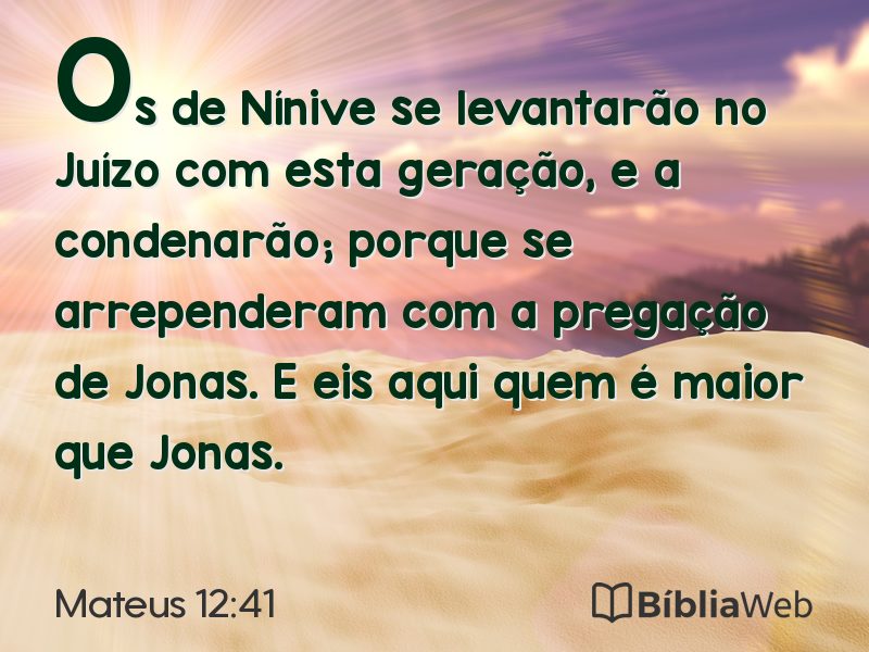Mateus 12:41 em imagem para compartilhar