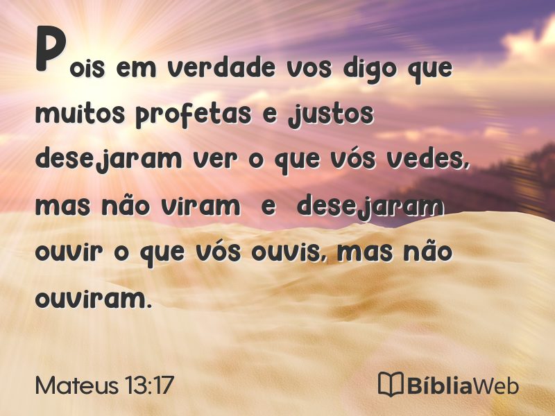 Mateus 13:17 em imagem para compartilhar
