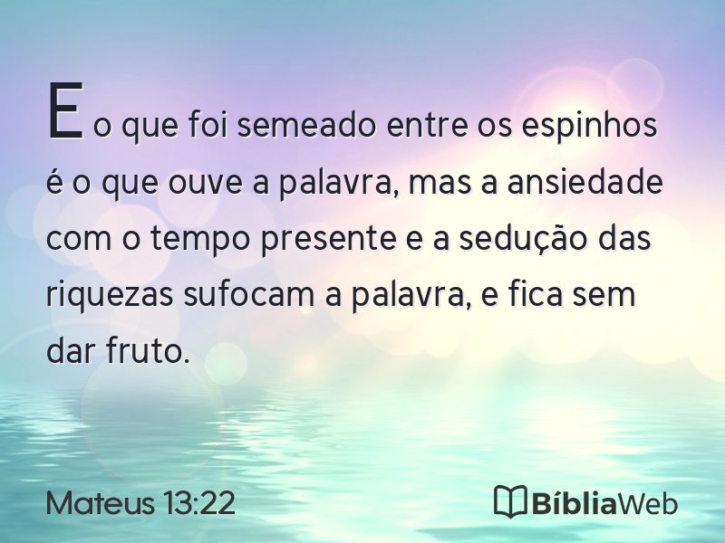 Mateus 13:22 em imagem para compartilhar