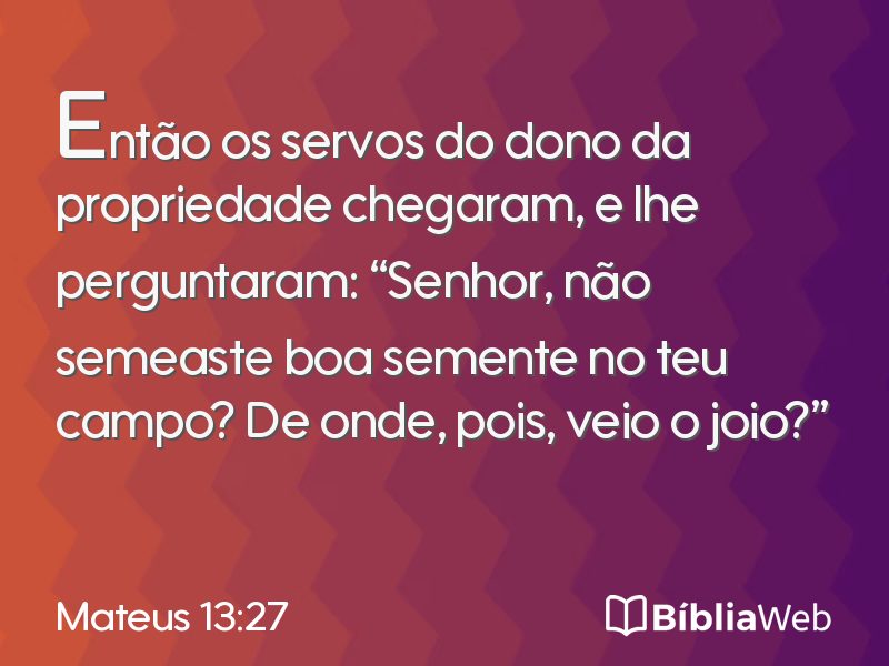 Mateus 13:27 em imagem para compartilhar