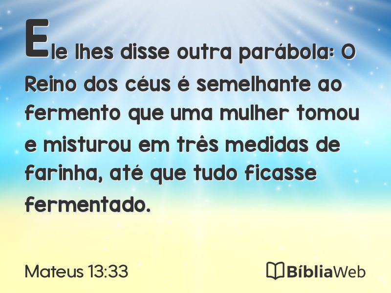 Mateus 13:33 em imagem para compartilhar