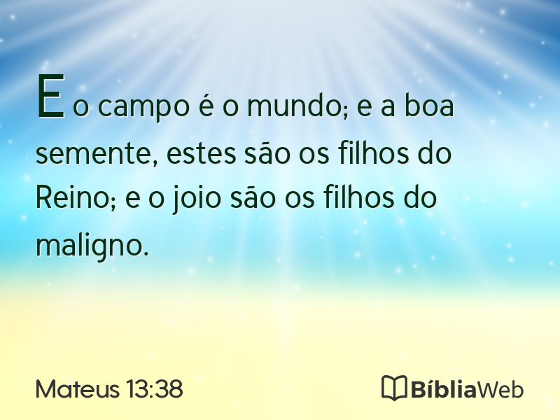 Mateus 13:38 em imagem para compartilhar