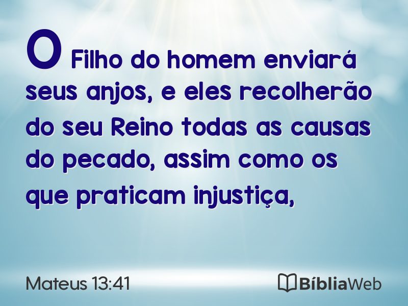 Mateus 13:41 em imagem para compartilhar