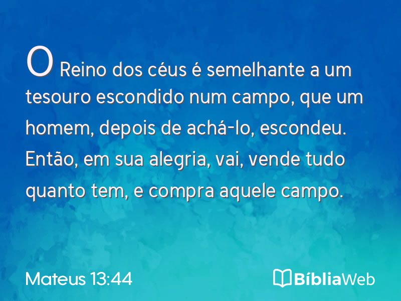 Mateus 13:44 em imagem para compartilhar