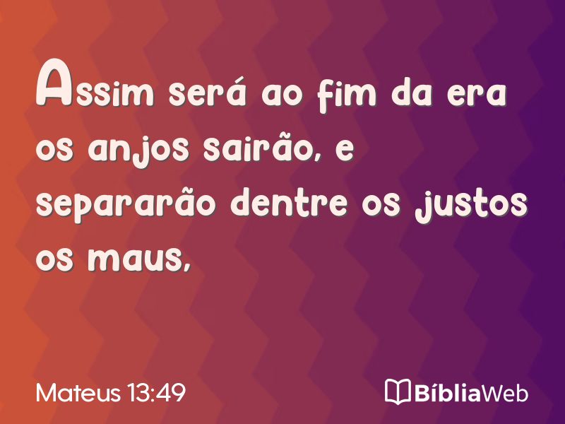 Mateus 13:49 em imagem para compartilhar