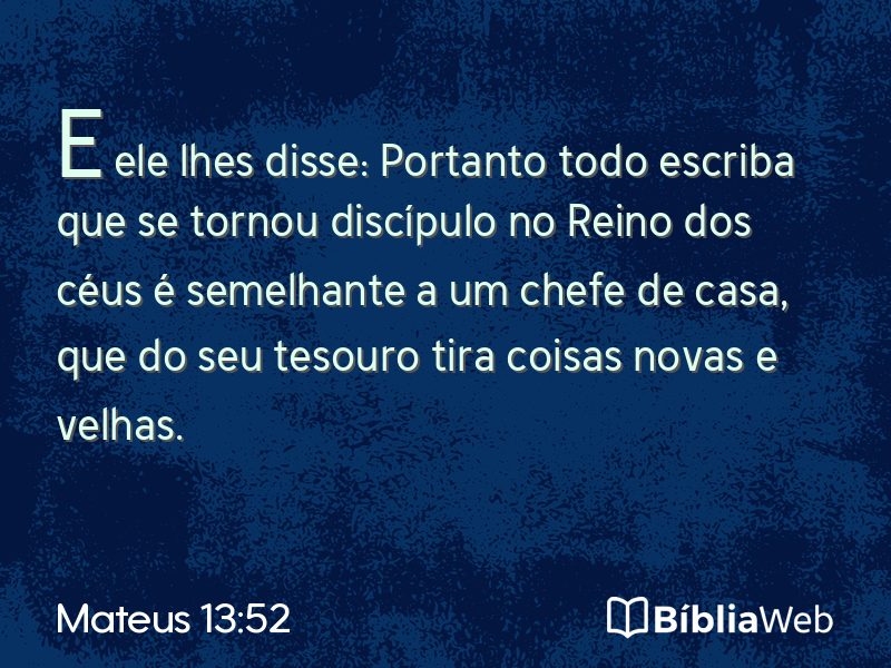 Mateus 13:52 em imagem para compartilhar