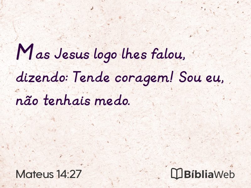 Mateus 14:27 em imagem para compartilhar