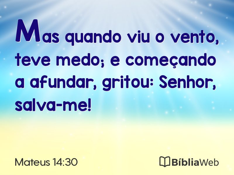 Mateus 14:30 em imagem para compartilhar