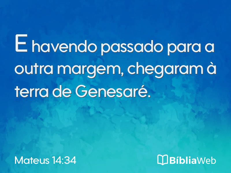 Mateus 14:34 em imagem para compartilhar