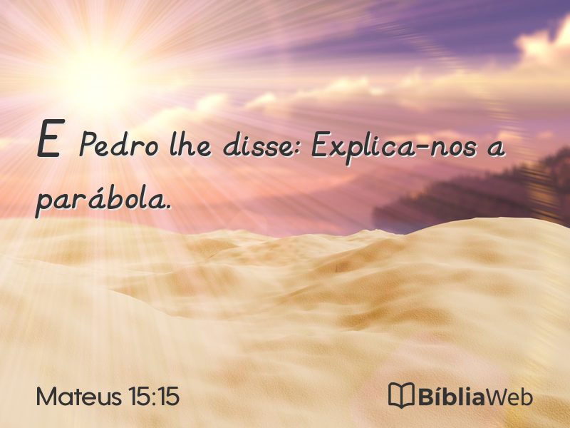 Mateus 15:15 em imagem para compartilhar