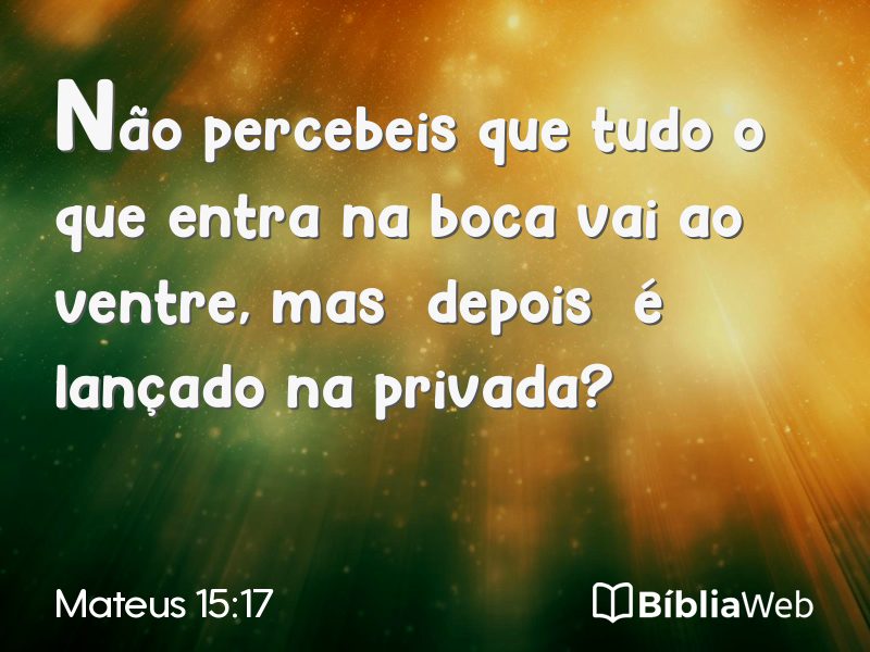 Mateus 15:17 em imagem para compartilhar