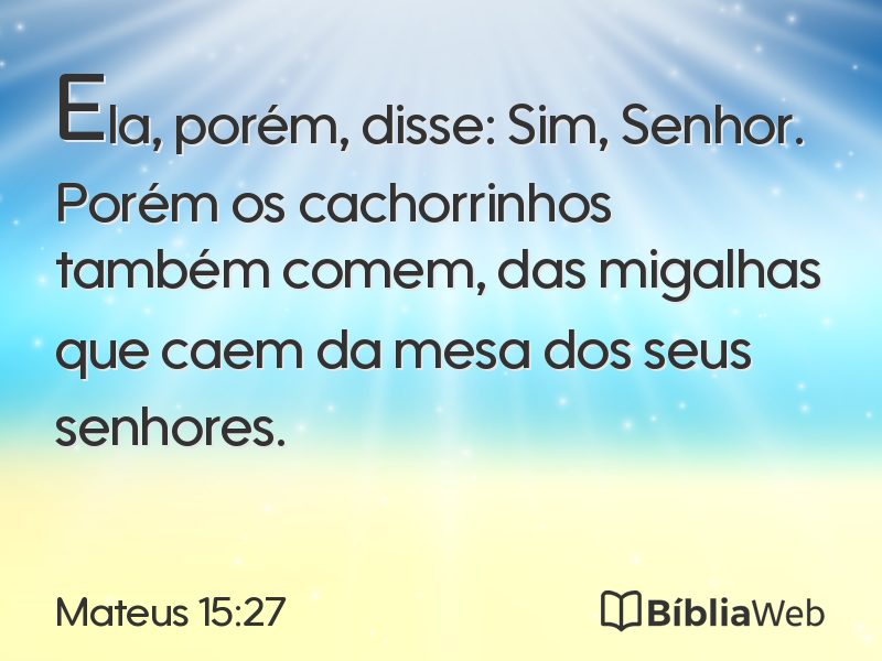Mateus 15:27 em imagem para compartilhar