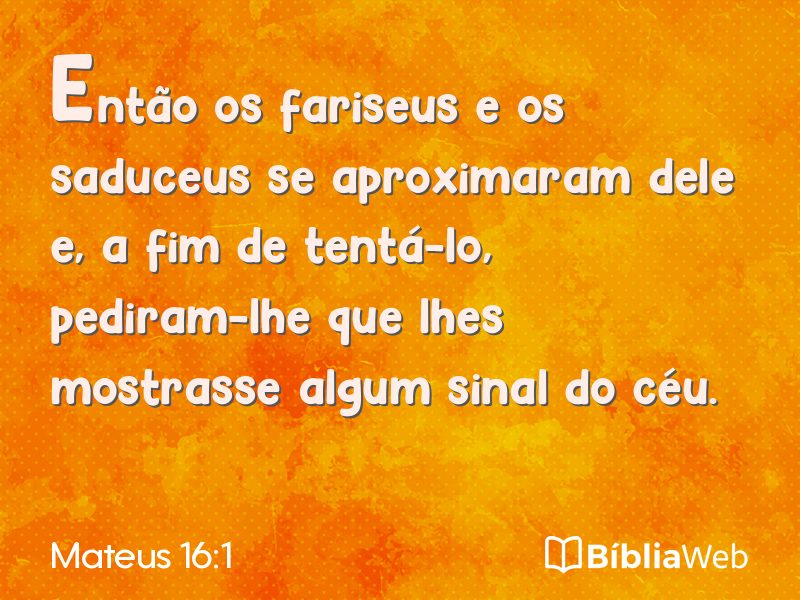 Mateus 16:1 em imagem para compartilhar