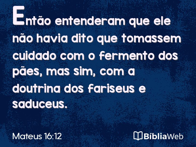 Mateus 16:12 em imagem para compartilhar