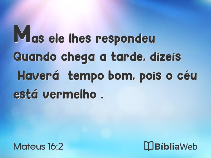 Mateus 16:2 em imagem para compartilhar
