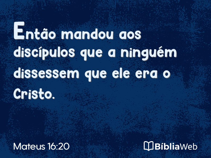 Mateus 16:20 em imagem para compartilhar