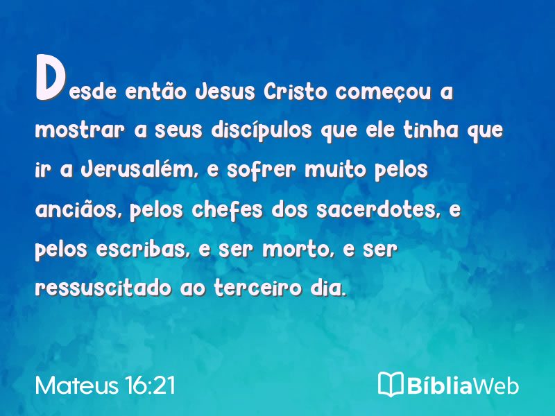 Mateus 16:21 em imagem para compartilhar
