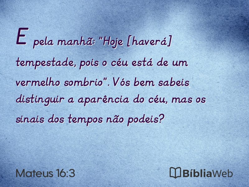Mateus 16:3 em imagem para compartilhar