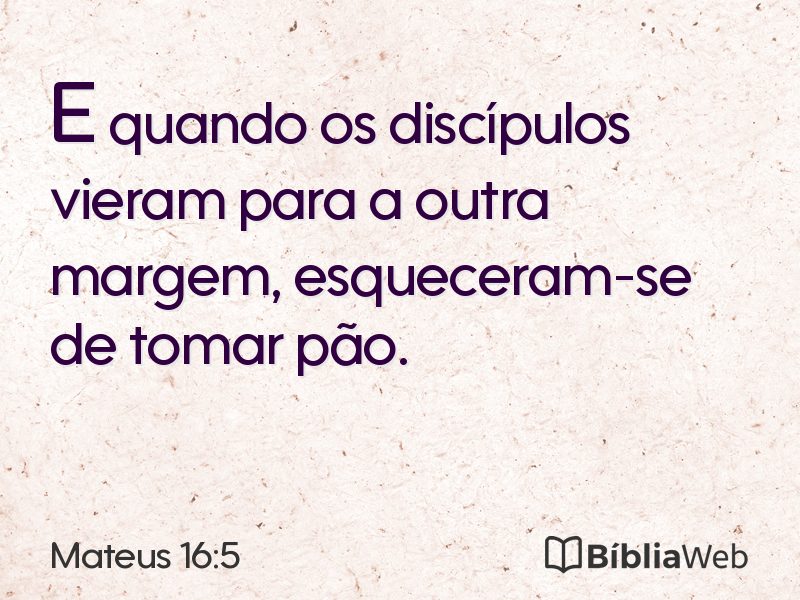 Mateus 16:5 em imagem para compartilhar