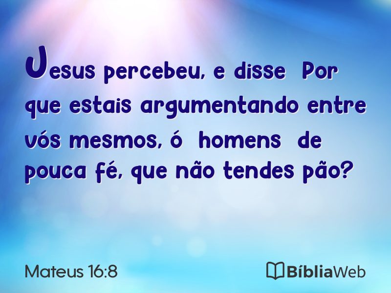 Mateus 16:8 em imagem para compartilhar
