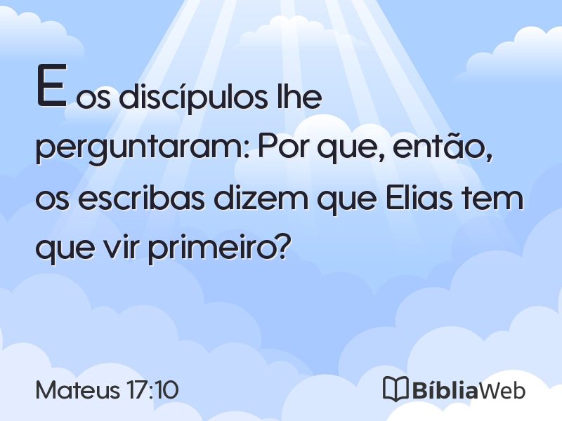 Mateus 17:10 em imagem para compartilhar