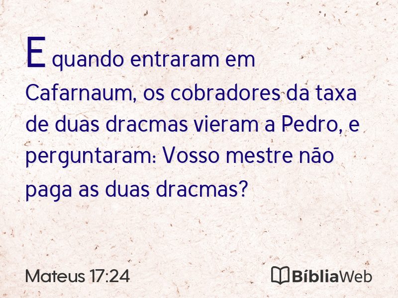 Mateus 17:24 em imagem para compartilhar
