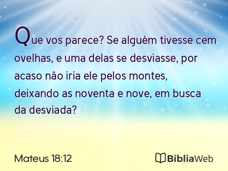 Mateus 18:12 em imagem para compartilhar
