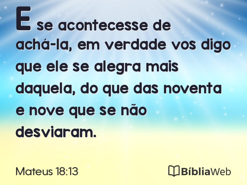 Mateus 18:13 em imagem para compartilhar