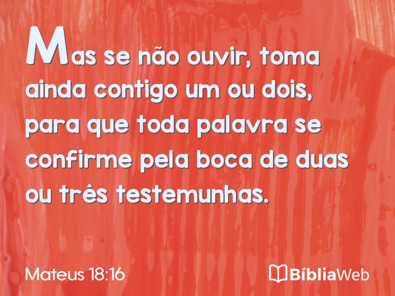 Mateus 18:16 em imagem para compartilhar