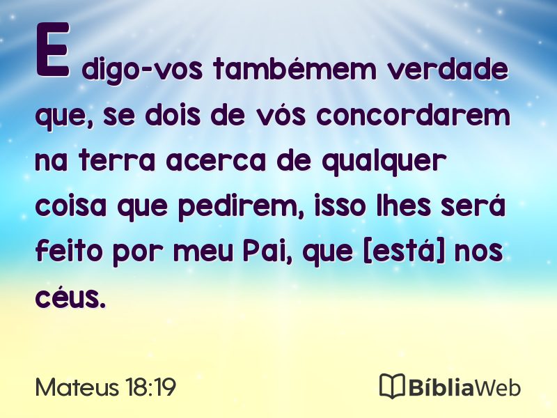 Mateus 18:19 em imagem para compartilhar