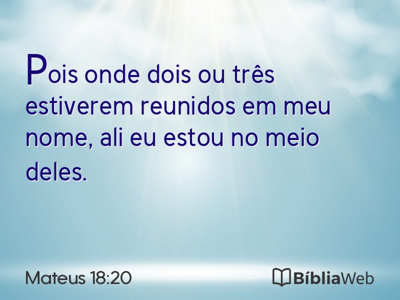 Mateus 18:20 em imagem para compartilhar