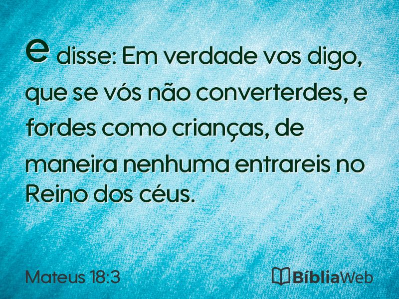 Mateus 18:3 em imagem para compartilhar