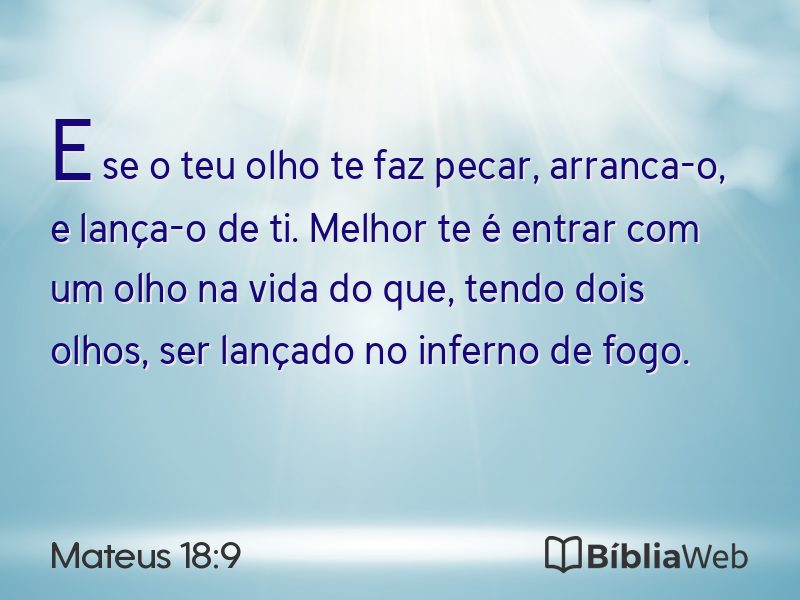 Mateus 18:9 em imagem para compartilhar