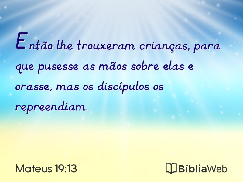 Mateus 19:13 em imagem para compartilhar