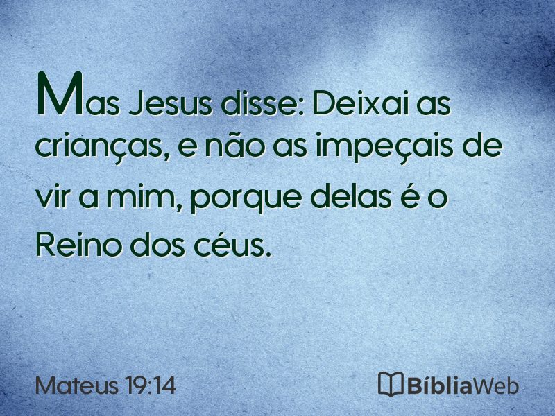 Mateus 19:14 em imagem para compartilhar