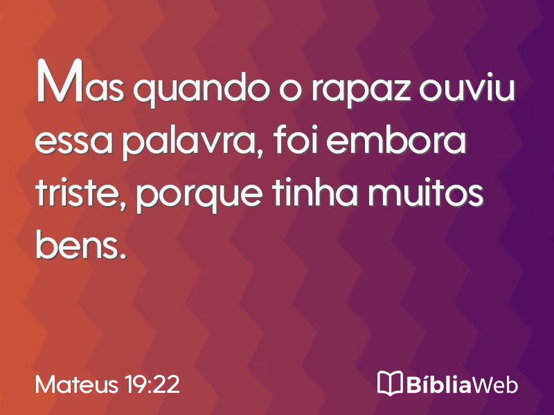 Mateus 19:22 em imagem para compartilhar